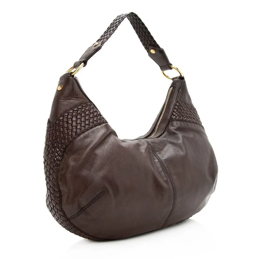 Saint Laurent Leather Braided Handle Hobo - Picture 2 of 15